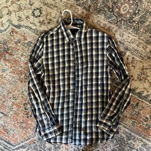 Banana Republic Button Up- checkered blue and grey